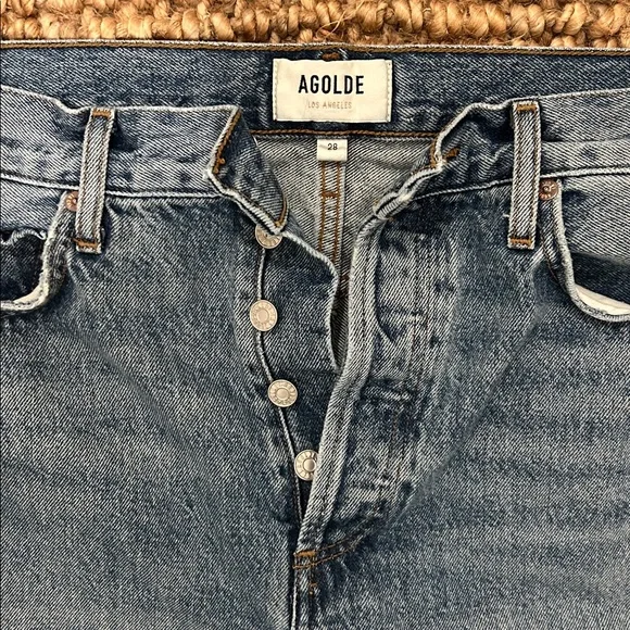 Agolde 90's Pinch Waist Jeans in Navigate Blue - Picture 3 of 5